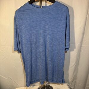Woolrich Blue Textured Knit Short Sleeve Shirt Size XL